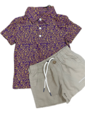 Meripex Tiger Polo Shirt {Purple/Gold}