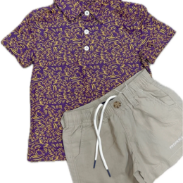 Meripex Tiger Polo Shirt {Purple/Gold}