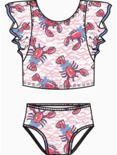Ruffle Butts Lobster Lagoon Butterfly Tankini 2Pc Swimsuit