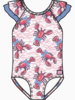 Ruffle Butts Lobster Lagoon Bow V-Back Swimsuit