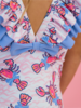 Ruffle Butts Lobster Lagoon Bow V-Back Swimsuit