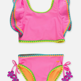 Ruffle Butts Crochet Detail Butterfly Tankini 2Pc Swimsuit