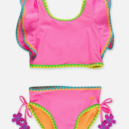 Ruffle Butts Crochet Detail Butterfly Tankini 2Pc Swimsuit