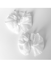 In Awe Ruffle Clip Set {White}