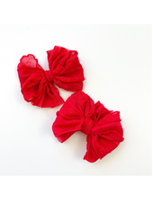 In Awe Ruffle Clip Set {Bright Red}