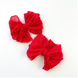 In Awe Ruffle Clip Set {Bright Red}