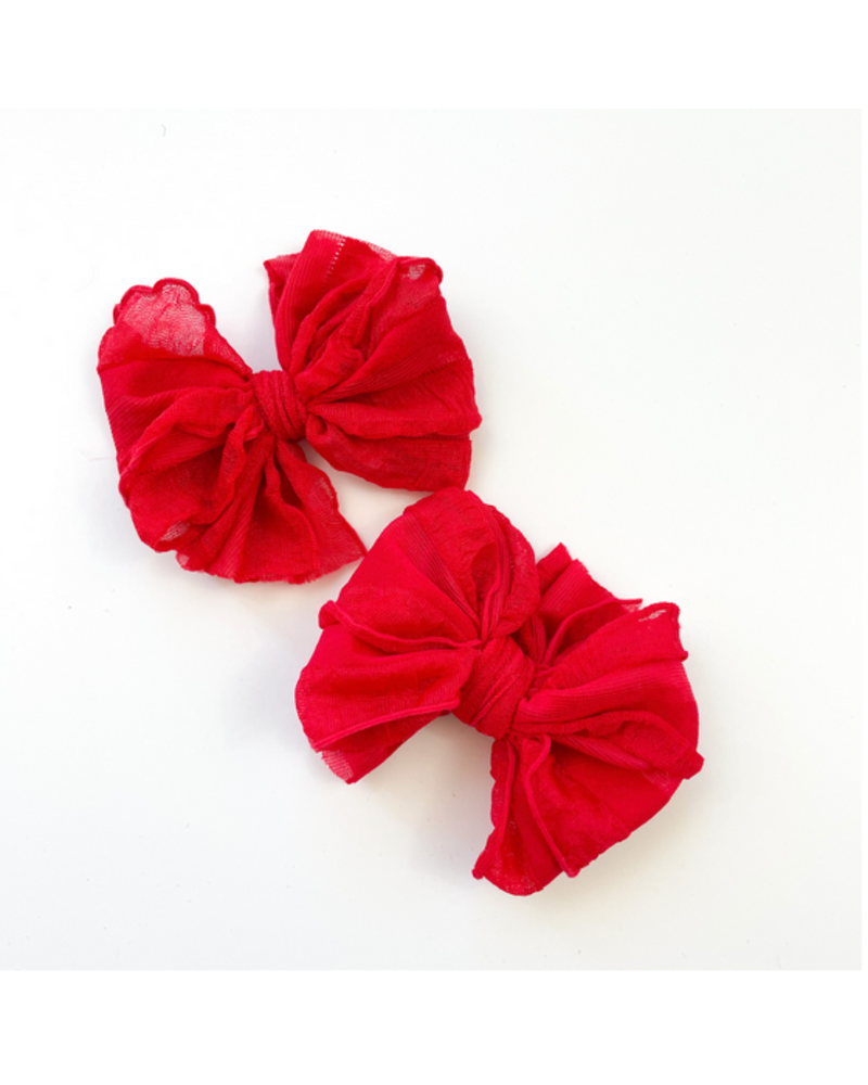 In Awe Ruffle Clip Set {Bright Red}