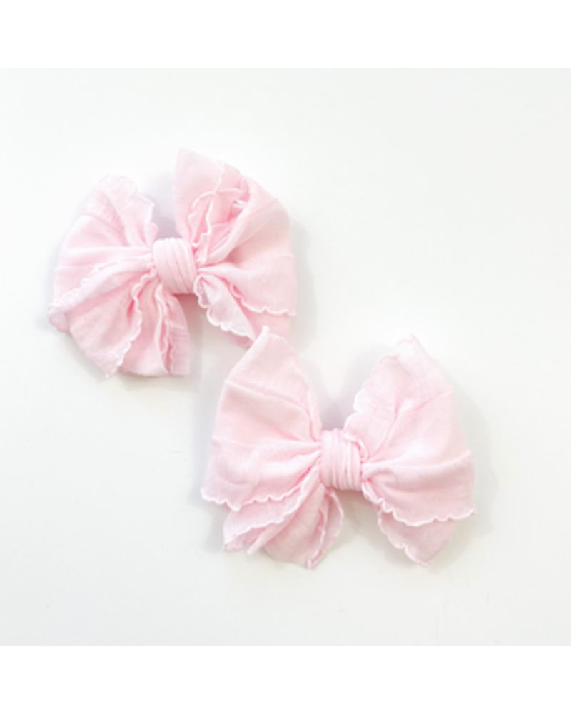 In Awe Ruffle Clip Set {Perfect Pink}