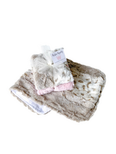In Awe Snowcat Burp Cloth Set {Dusty Pink}