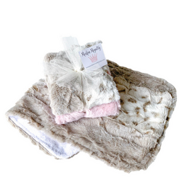 In Awe Snowcat Burp Cloth Set {Dusty Pink}