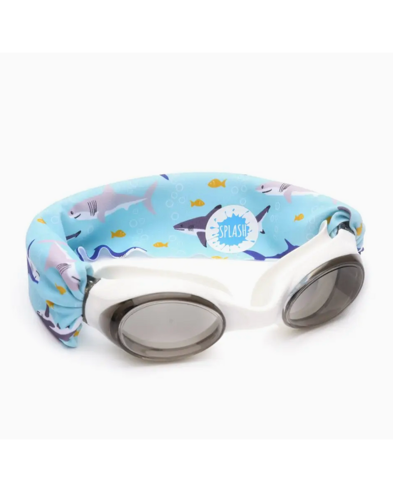Splash Place Swim Googles Shark Attack Swim Goggles {Light Blue Multi}