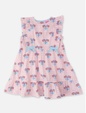 Ruffle Butts Girls Patriotic Gingham Pinafore Bow Dress