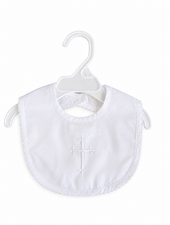 Petit Ami 2506 Christening Cross Bib {White}