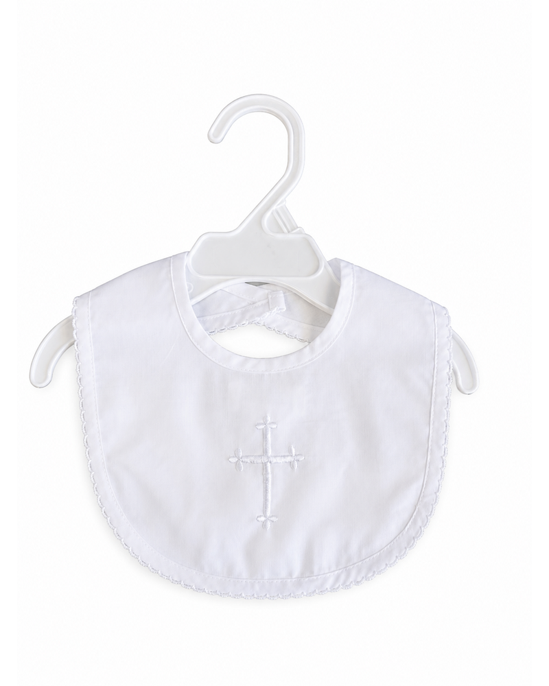 Petit Ami 2506 Christening Cross Bib {White}