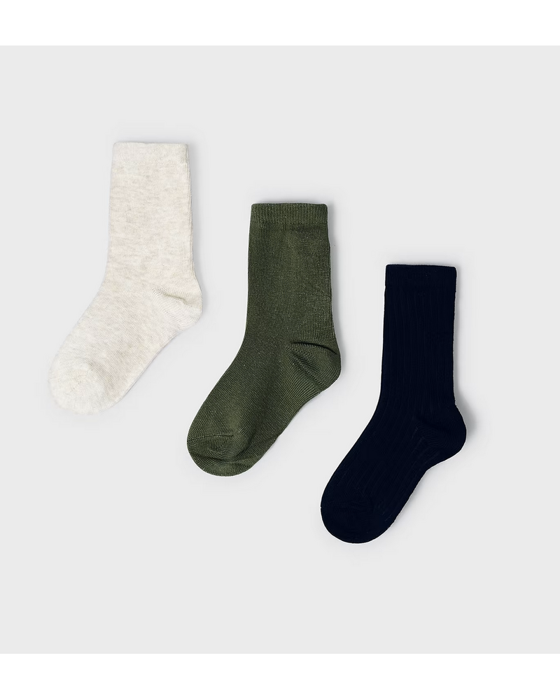 Mayoral 3 Pk Socks {Ivy/Grn/Nvy} F23