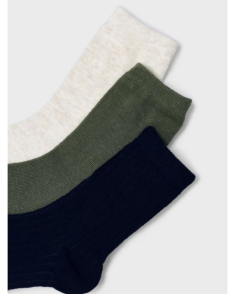 Mayoral 3 Pk Socks {Ivy/Grn/Nvy} F23