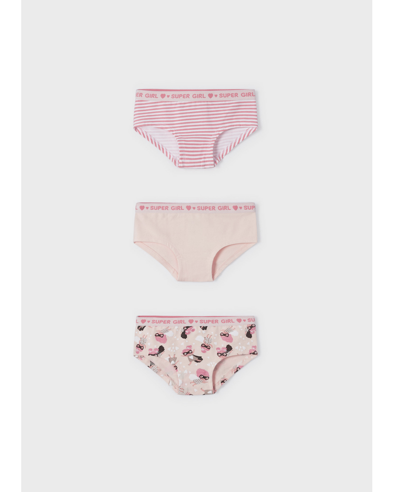 Mayoral 10455 Girl's 3-Pack Cotton Briefs {Salmon}
