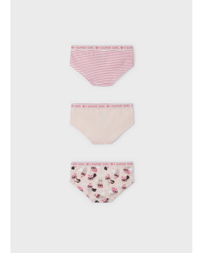 Mayoral 10455 Girl's 3-Pack Cotton Briefs {Salmon}