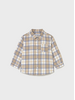 Mayoral Plaid L/S Button Up & Jean Set {Wht/Blue/Tan}