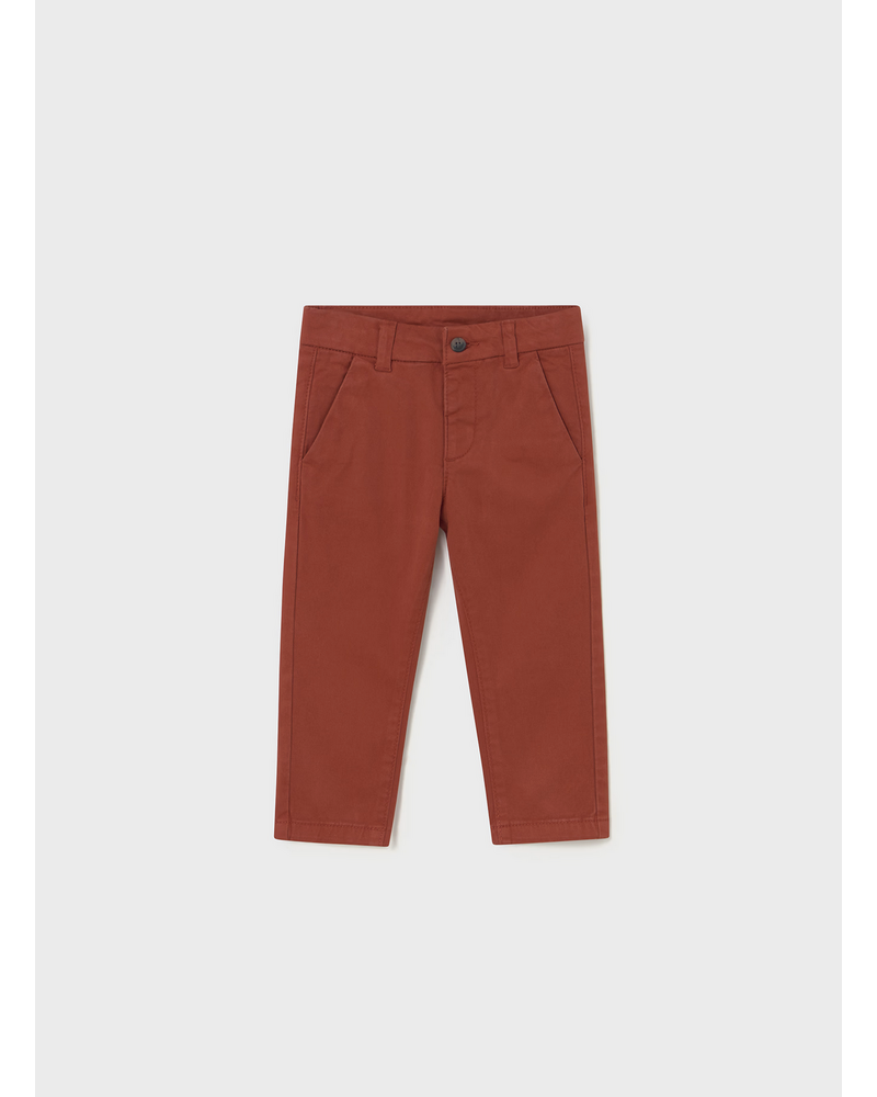 Mayoral Plaid Shirt/ Pant Set {Crm/Org/Rust}