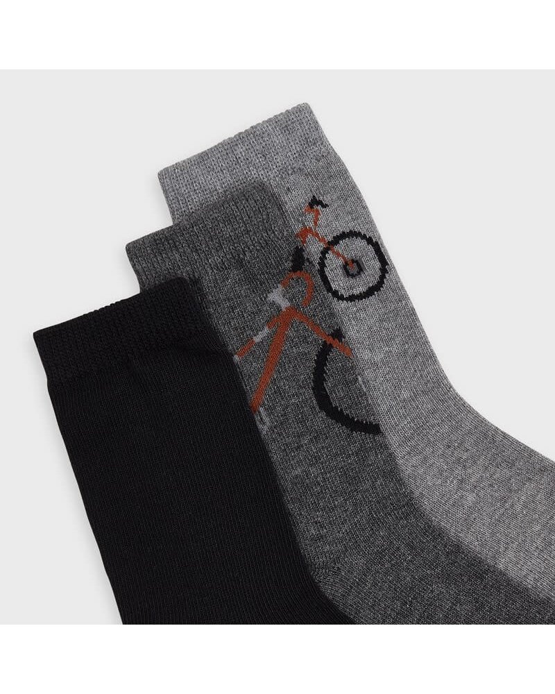 Mayoral Bicycle 3 Pk Socks {Grey/Black}