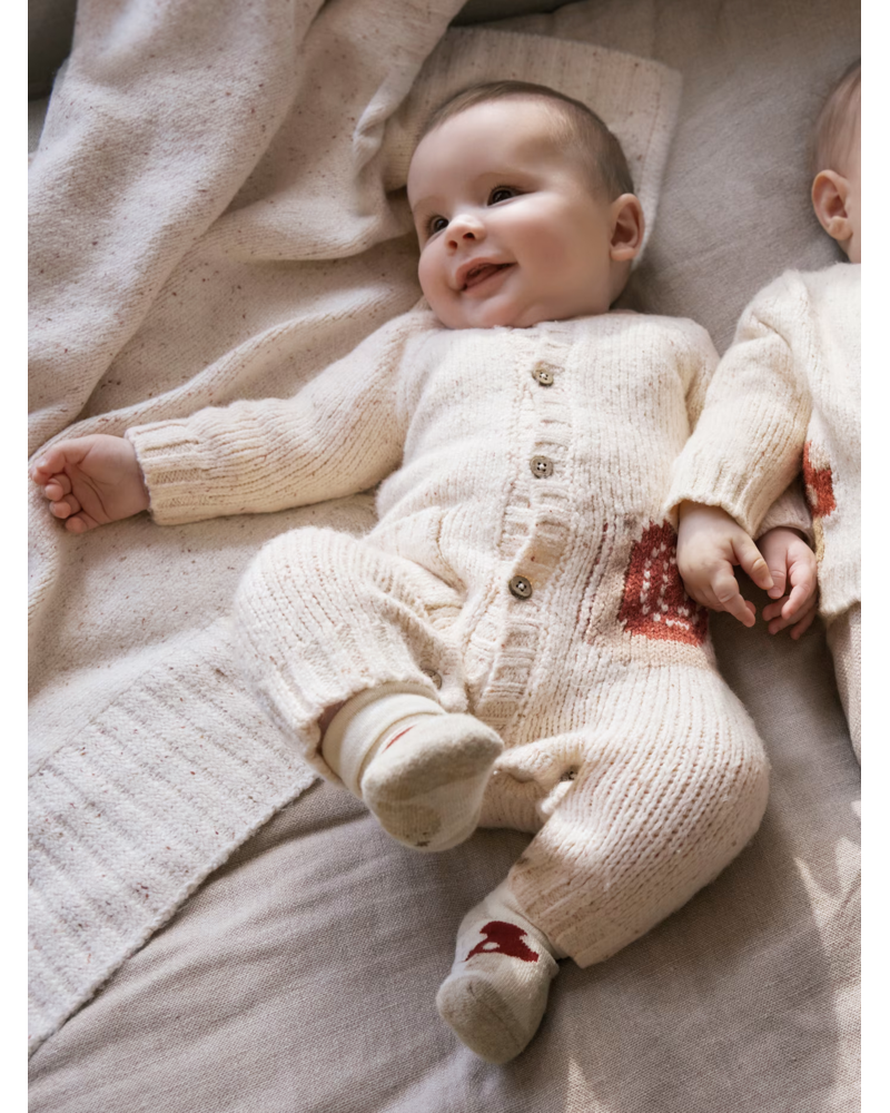 Mayoral Snail Sweater Knit Onesie {Cream/Rust}
