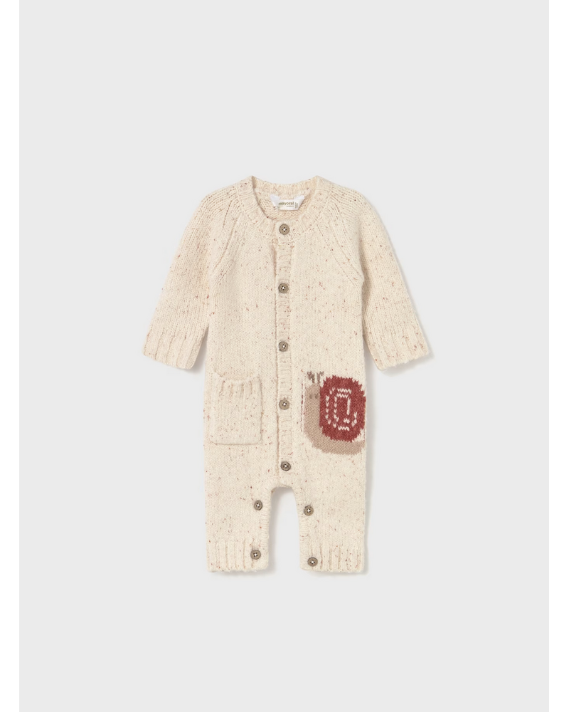 Mayoral Snail Sweater Knit Onesie {Cream/Rust}