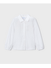 Mayoral 4133/4224 L/S Blouse and Tweed Shorts Set {Ivory/Blue}