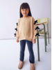 Mayoral Bow Shirt Jogging Set {Tan/Navy}