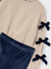 Mayoral Bow Shirt Jogging Set {Tan/Navy}