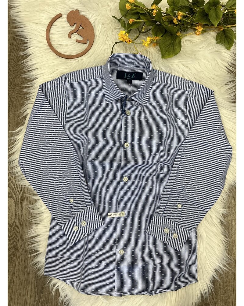 L/S Dress Shirt {Royal Double Stripe}
