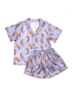 Blended Spirits Tiger Print Silky Pajamas Shorts Set {Lavendar}