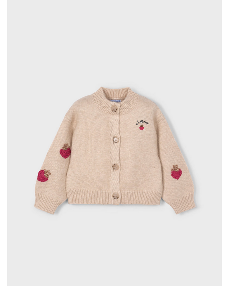 Mayoral 4309 Strawberry Cardigan {Taupe/Red} F25