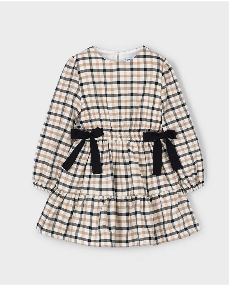 Mayoral Plaid Dress {Tan/Blk} F25