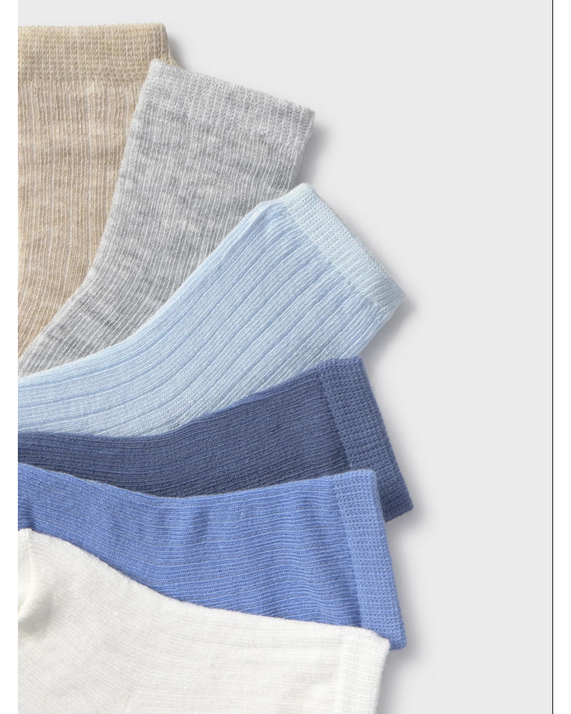 Mayoral Socks 6 Pack {Blue/Ivory/Gray}