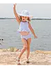 Ruffle Butts Seersucker Peplum Tankini 2 Piece Swimsuit w/ Ruffles {Periwinkle/Wht} S25