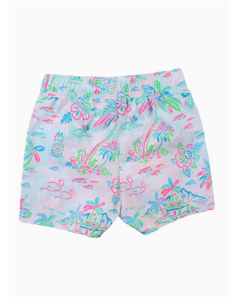 Rugged Butts Tropical Resort Swim Trunks {Wht/Turq/Lime/}