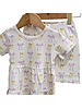 Ntrl CO. Put A Bow On It! Short Sleeve Twirl Dress w/Biker Shorts {Wht/Lav/Gld}