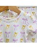Ntrl CO. Put A Bow On It! Short Sleeve Twirl Dress w/Biker Shorts {Wht/Lav/Gld}