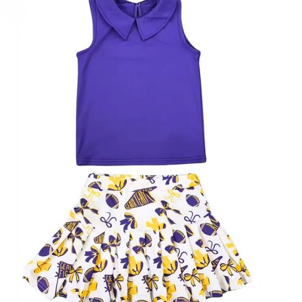 Ntrl CO. Geaux, Fight, Win Cheer Set {Wht/Purp/Gld}