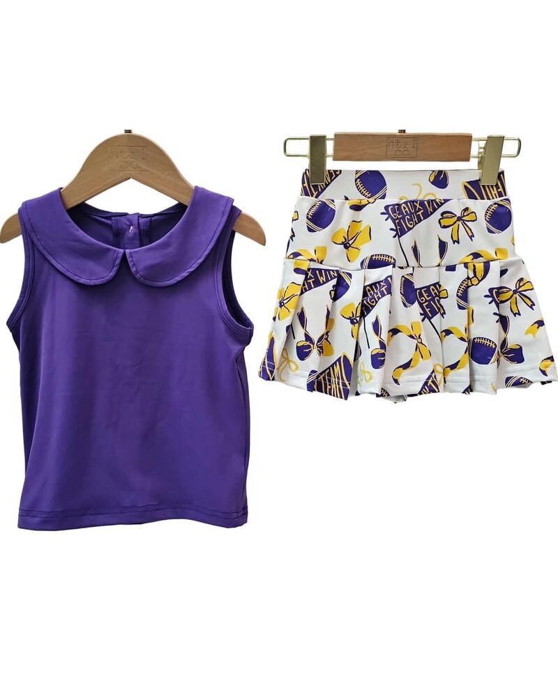 Ntrl CO. Geaux, Fight, Win Cheer Set {Wht/Purp/Gld}
