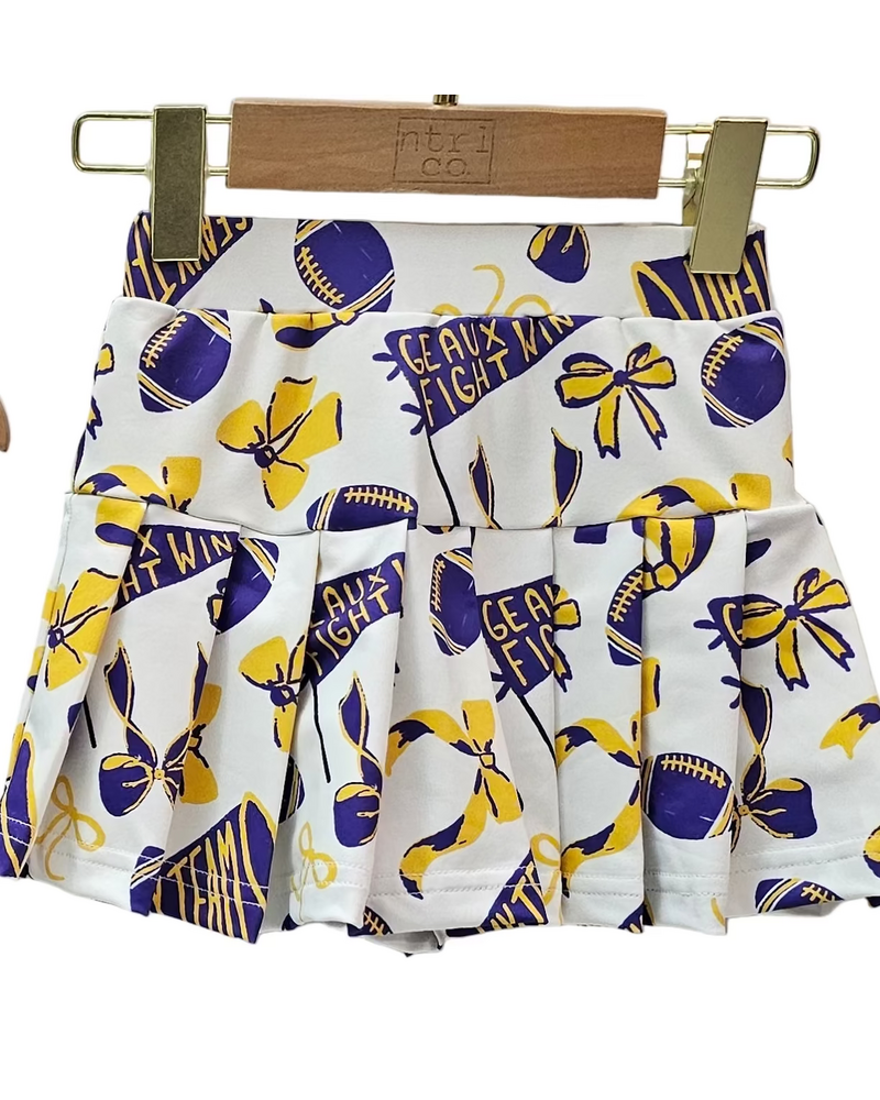 Ntrl CO. Geaux, Fight, Win Cheer Set {Wht/Purp/Gld}