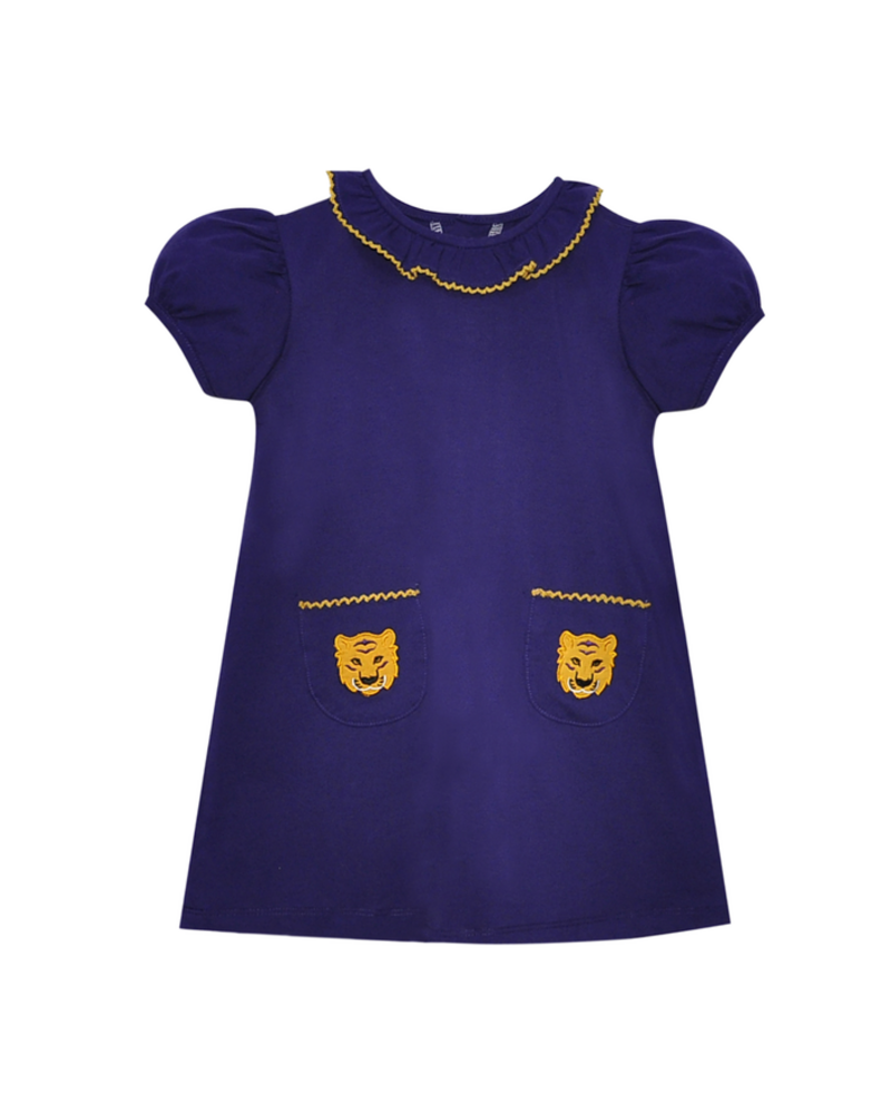 Southern Saturday Tiger Dress {Purple/Gold}