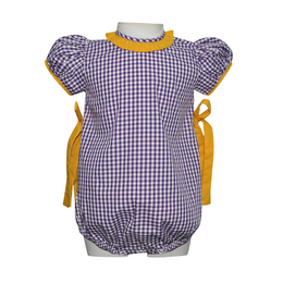 Remember Nguyen Gingham Side Tie Bubble {Purple/Gold}