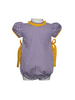 Southern Saturday Gingham Side Tie Bubble {Purple/Gold}