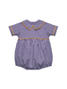 Southern Saturday Gingham Boy's Bubble {Purple/Gold}
