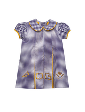 Southern Saturday LSU Logos Gingham Dress {Purple/Gold}