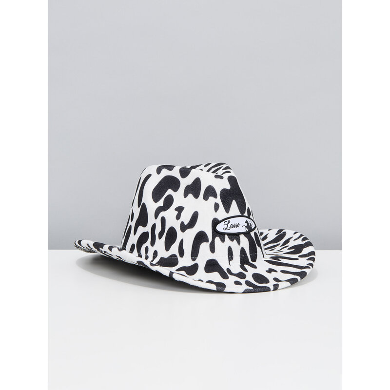 LASSO LASSO Cowboy Hat with Cow Motif