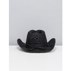 LASSO Black Straw Cowboy Hat with LASSO Patch