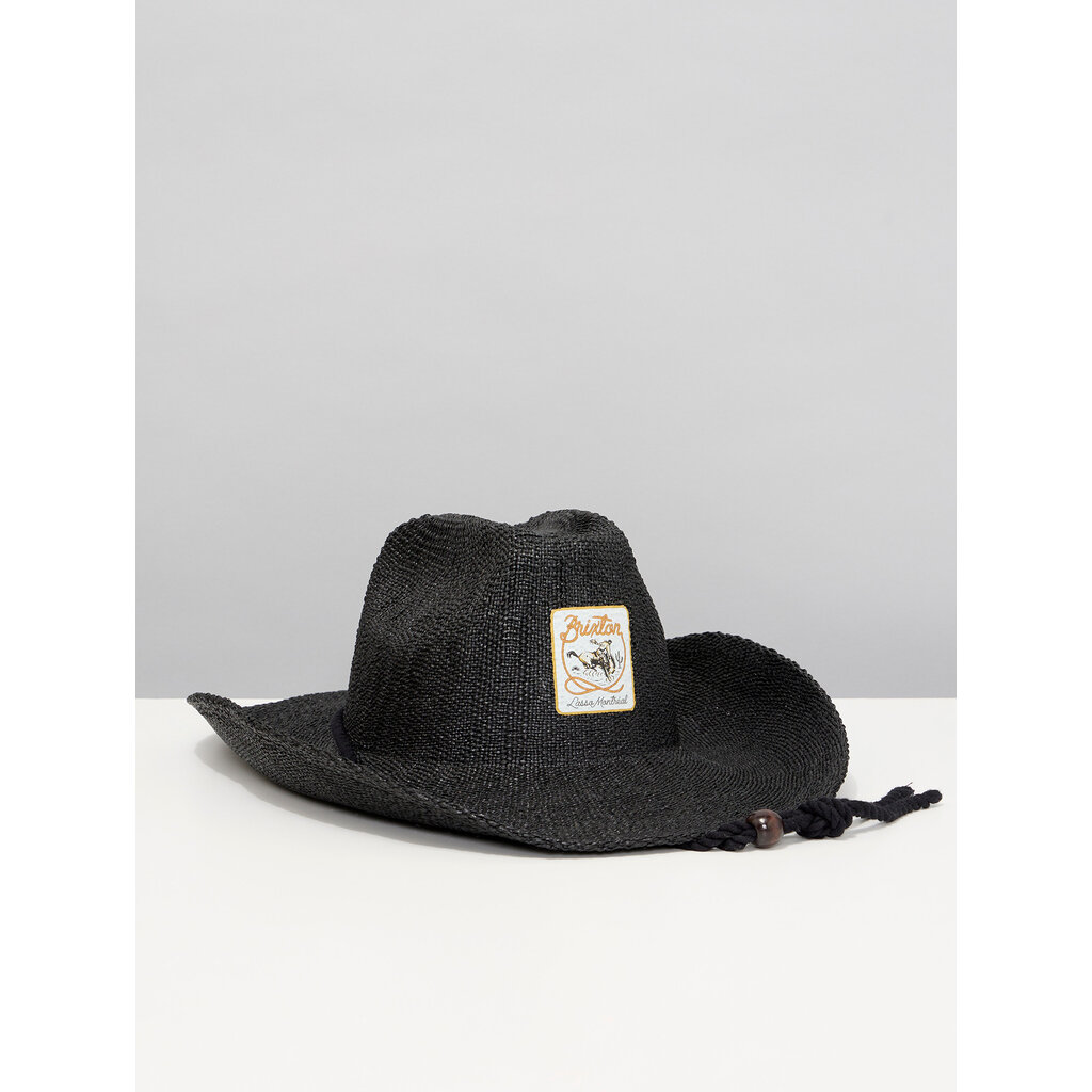 BRIXTON Chapeau de cowboy noir en paille Auston LASSO Montréal x Brixton